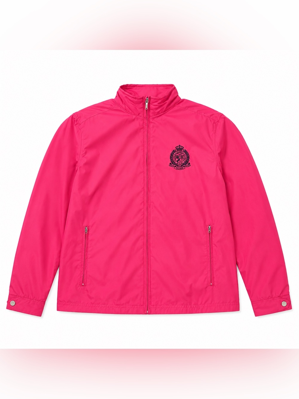 Lauren Ralph Lauren Active Women’s XL Pink Windbreaker Jacket Crest Full Zip
